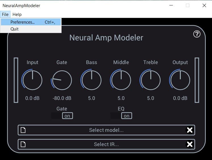 Neural Amp Modeler Front Plate
